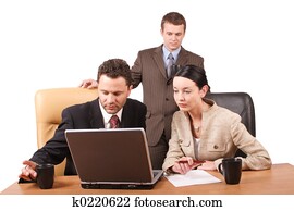 three people meeting