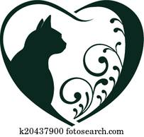 Veterinarian Heart cat love. Veterinarian Heart cat love.