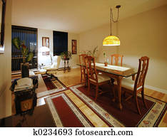 Esszimmer, mit, holz, balken, decken Stock Bild | k6212611 | Fotosearch