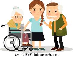 sorgen, älter, patienten