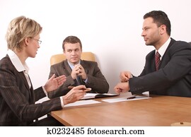 three people meeting three people meeting