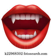 vampire mouth with open lips. vampire mouth with open lips.