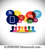 איקונים, של, צרכנים, או, משתמשים, אונליין, ב, סוציאלי, media,, קניות, -, וקטור, graphic., זה, גרפי, גם, מציג, סוציאלי, תקשורת, communication,, אינטרנט, shopping,, רשת, chat,, סוציאלי, קשירת קשרים, &, פעולת גומלין