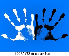 שחור, +, לבן, ידיים