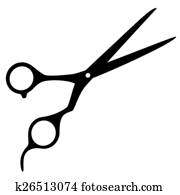 שחור, ראטרו, מספריים, איקון