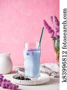 Butterfly pea blue tea with milk Butterfly pea blue tea with milk