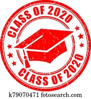 Class of 2020 vector graduation stamp Class of 2020 vector graduation stamp