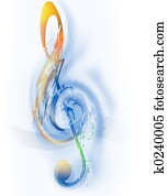 musik, -, notenschlüssel