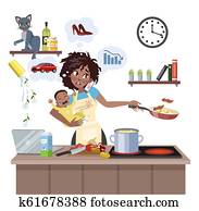 mutter, gescheitert, an, machen, viele, sache, an, einmal