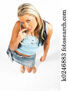 Sexy blond model expressions