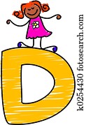 letter D girl letter D girl