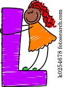 letter L girl letter L girl