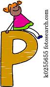 letter P girl letter P girl
