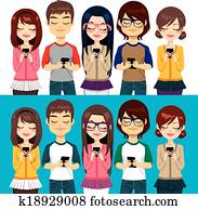leute, gebrauchend, bewegliche telephone leute, gebrauchend, bewegliche telephone