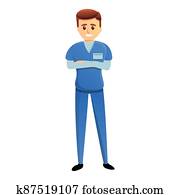 Student doctor icon, cartoon style Student doctor icon, cartoon style
