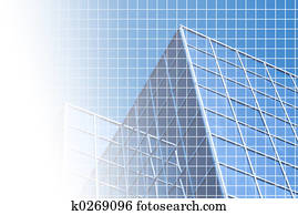 blau, büro, mit, gitter