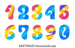 Psychedelic numbers Clipart | k5063502 | Fotosearch