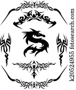 Dragon tattoo Vector Clipart Design Dragon tattoo Vector Clipart Design