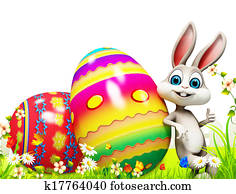 Easter bunny with big eggs Easter bunny with big eggs
