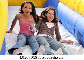 Girls on the slide Girls on the slide