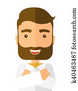 Man with cross arms.