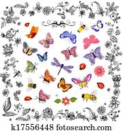 קבע, של, חמוד, לטוס, חרקים