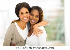 africano, mãe filha