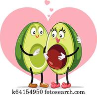 Avocado Family Pregnancy Announcement Funny Vector Design Avocado Family Pregnancy Announcement Funny Vector Design