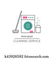 Cleaning service line icon Cleaning service line icon