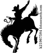 Cowboy at rodeo silhouette Cowboy at rodeo silhouette