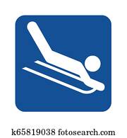 Sledding symbol icon illustration Sledding symbol icon illustration