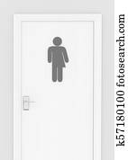 Transgender public restroom door with a gender neutral person icon