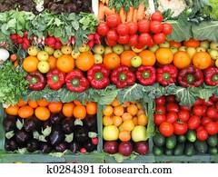 Colorful vegetables and fruits