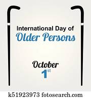 International day of old person, two canes - vector iconic design International day of old person, two canes - vector iconic design
