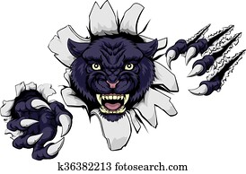 mittel, schwarzer panther, maskottchen mittel, schwarzer panther, maskottchen