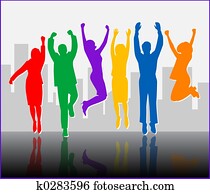 negócio, sucesso, -, coloridos