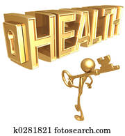 nyckel, till, hälsa