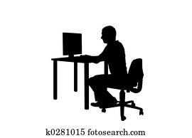 Silhouette man at work