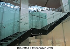 vidro, escadas