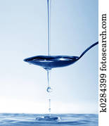 water on spoon