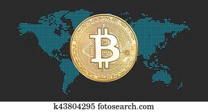 bitcoin., 전자의, 돈, 개념