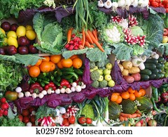 Colorful vegetables and fruits