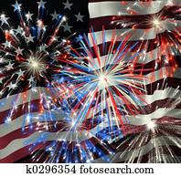 Fireworks over US Flag 2 Fireworks over US Flag 2