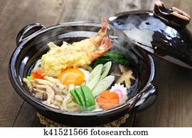nabeyaki, udon, japoneses, panela quente, noodle