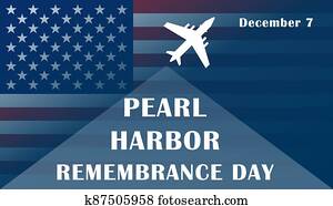 Pearl Harbor Remembrance Day National Memorial Day on December 7th. Holiday concept, template for background, banner, card, poster with text inscription.