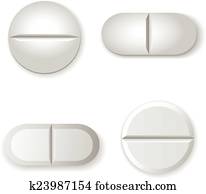 Tablets and pills vector set isolated on white background. Tablets and pills vector set isolated on white background.
