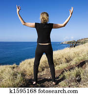 Woman with open arms.