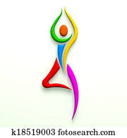 Yoga tree pose person multi color. Yoga tree pose person multi color.