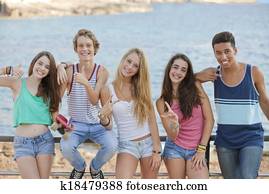 קבץ, של, בטוח, נערים