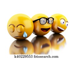 3d, emojis, איקונים, עם, פרצופי, expressions.